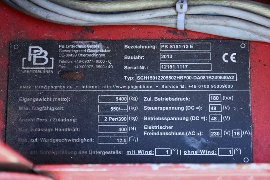 Teleskoparbeitsbühne tipa Sonstige PB LIFT S151-12E Electric, 15m Working Height, 550kg, Gebrauchtmaschine u Groenlo (Slika 7)