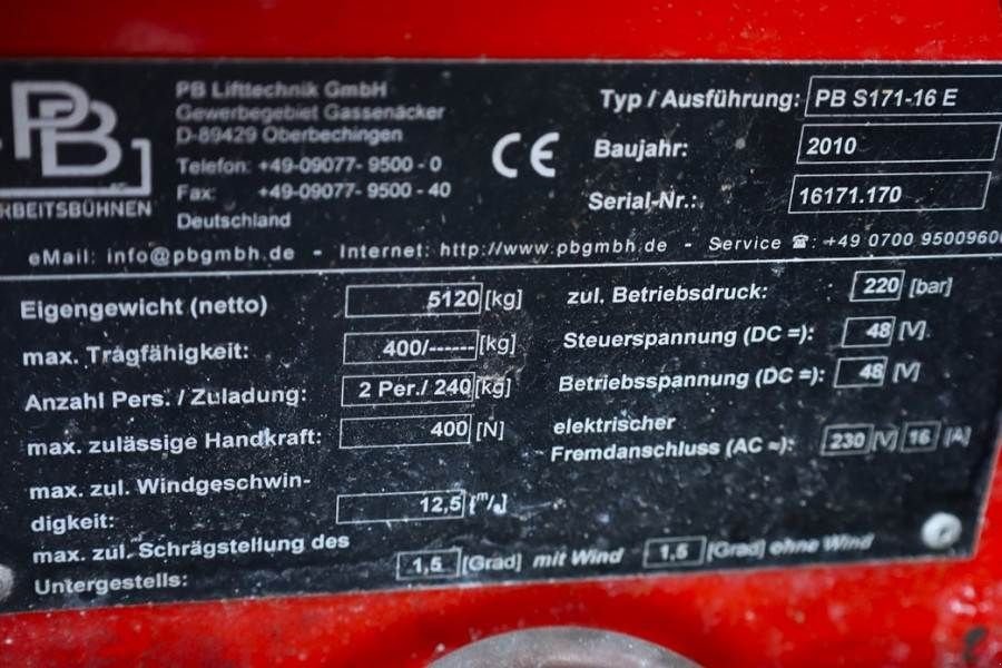 Teleskoparbeitsbühne des Typs Sonstige PB LIFT S171-16E Electric, 17.3m Working Height, 400k, Gebrauchtmaschine in Groenlo (Bild 7)