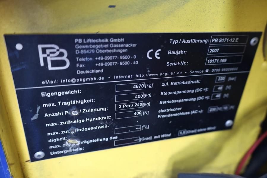 Teleskoparbeitsbühne tipa Sonstige PB Lifttechnik S171-12E Electric, 17.3m Working Height, 400kg Ca, Gebrauchtmaschine u Groenlo (Slika 7)