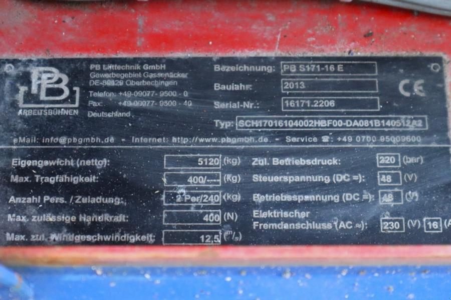 Teleskoparbeitsbühne tipa Sonstige PB Lifttechnik S171-16E Electric, 17.3m Working Height, 400kg Ca, Gebrauchtmaschine u Groenlo (Slika 7)