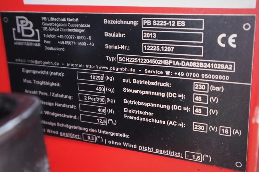 Teleskoparbeitsbühne of the type Sonstige PB Lifttechnik S225-12ES Electric, 4x2 Drive, 22.5m Working Heig, Gebrauchtmaschine in Groenlo (Picture 7)