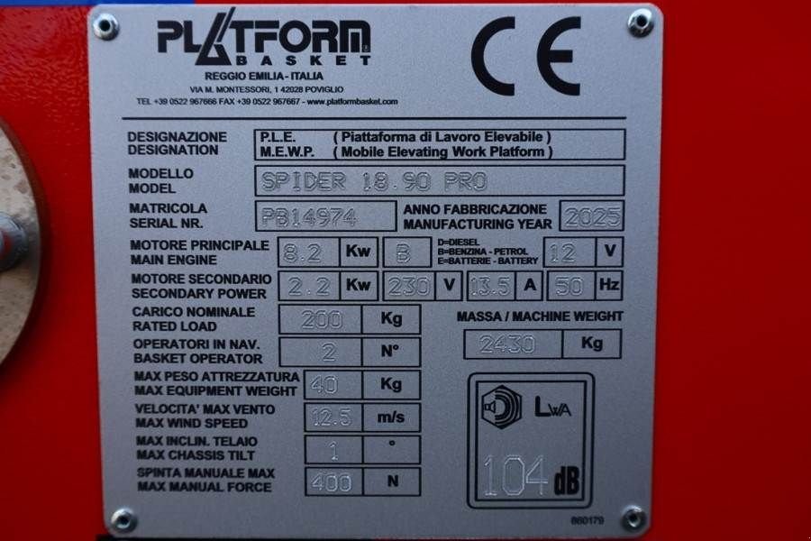 Teleskoparbeitsbühne tip Sonstige Platform BAS Spider 18.90 PRO CE Declaration, Vali, Gebrauchtmaschine in Groenlo (Poză 7)