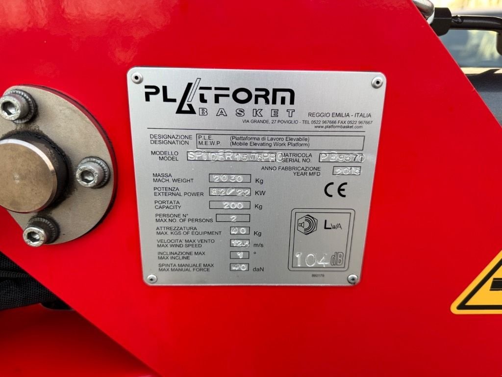 Teleskoparbeitsbühne типа Sonstige Platform Basket Spider 15.75 pro, Gebrauchtmaschine в WIJCHEN (Фотография 10)