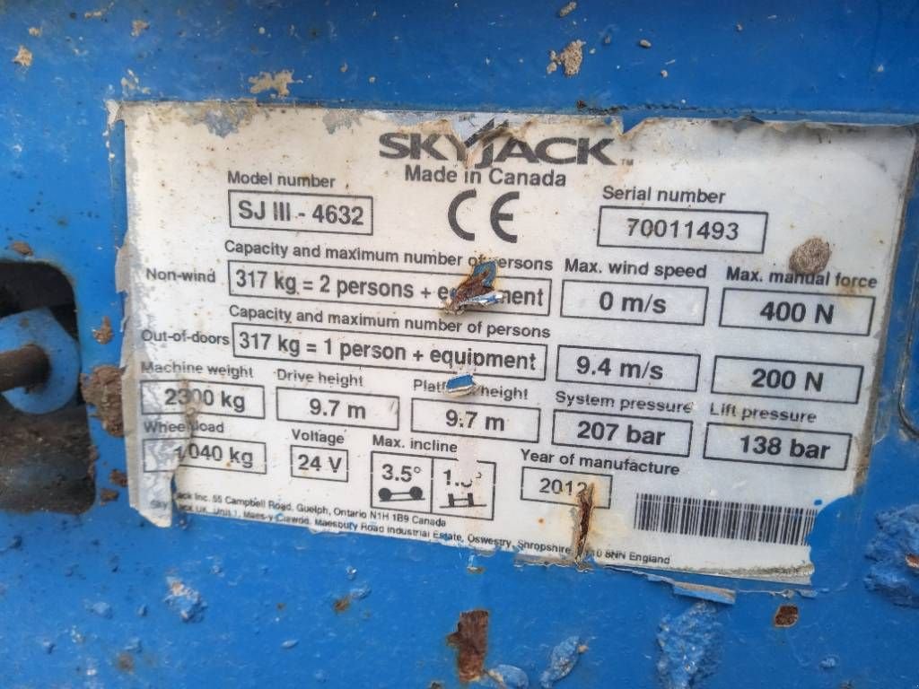 Teleskoparbeitsbühne des Typs Sonstige Sky Jack SJ4632 elektrische schaarlift schaarhoogwerker '12, Gebrauchtmaschine in Hooge mierde (Bild 9)