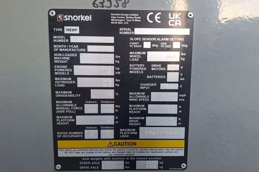 Teleskoparbeitsbühne του τύπου Sonstige Snorkel 460SJ Valid Inspection, *Guarantee! CE, Diesel, 4x, Gebrauchtmaschine σε Groenlo (Φωτογραφία 7)