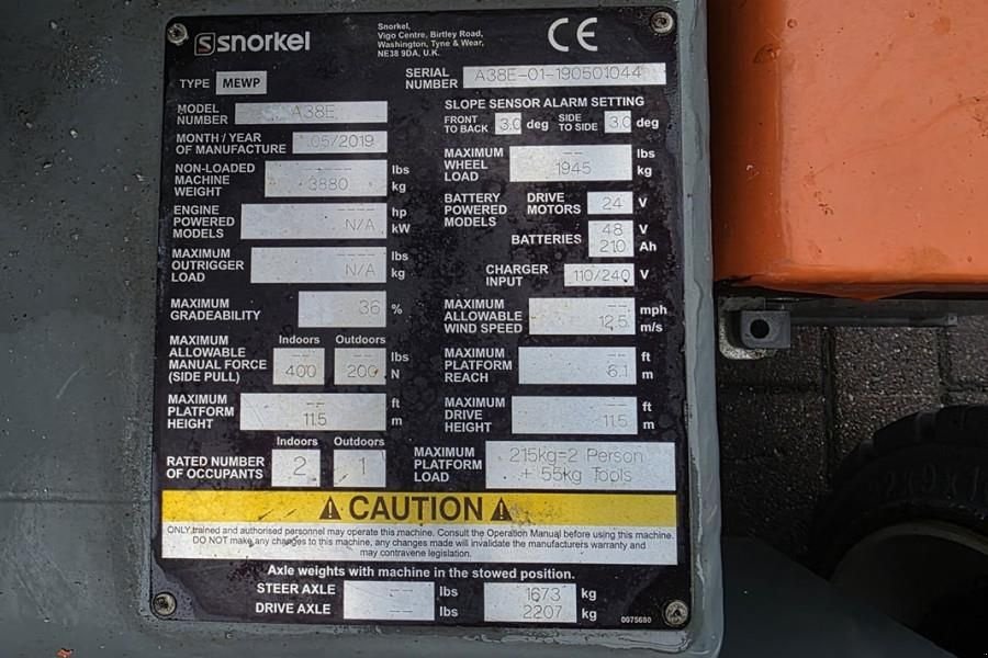 Teleskoparbeitsbühne типа Sonstige Snorkel A38E As-Is, Electric, 13.5m Working Height, 6.1m R, Gebrauchtmaschine в Groenlo (Фотография 7)