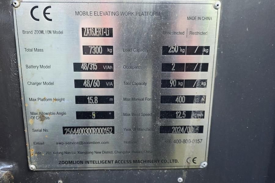 Teleskoparbeitsbühne des Typs Sonstige Zoomlion ZA16JERT-LI NEW / UNUSED, Valid Inspection, *Guara, Gebrauchtmaschine in Groenlo (Bild 7)