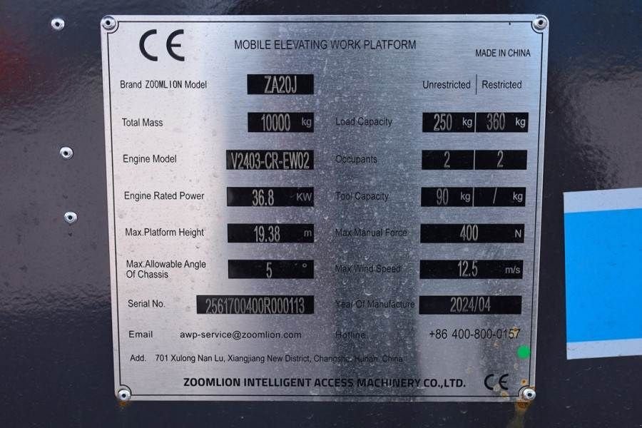 Teleskoparbeitsbühne του τύπου Sonstige Zoomlion ZA20J NEW / UNUSED, Valid Inspection, *Guarantee!, Gebrauchtmaschine σε Groenlo (Φωτογραφία 7)