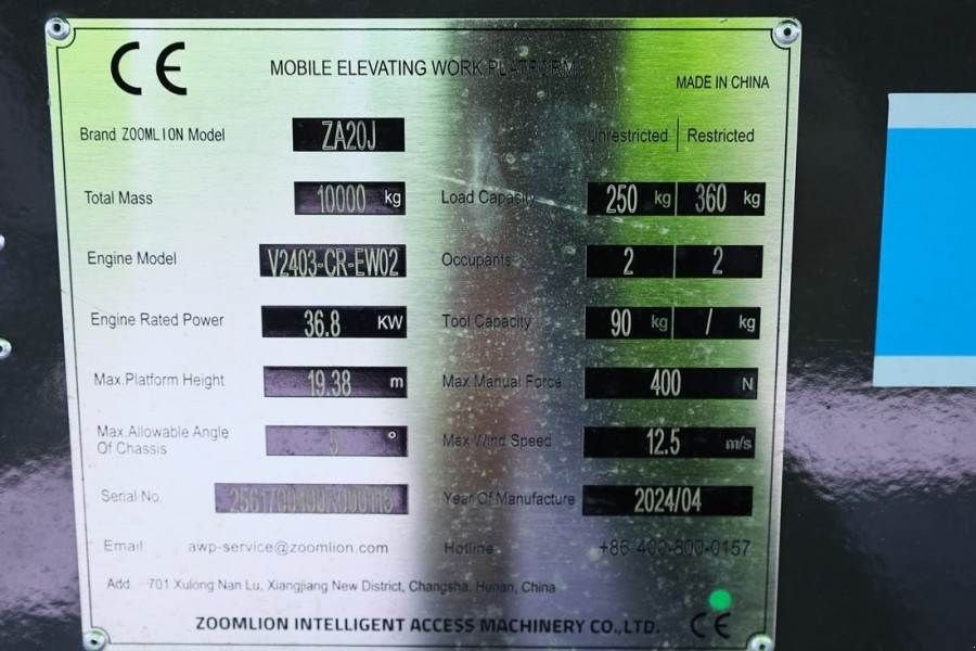 Teleskoparbeitsbühne типа Sonstige Zoomlion ZA20J NEW / UNUSED, Valid Inspection, *Guarantee!, Gebrauchtmaschine в Groenlo (Фотография 8)