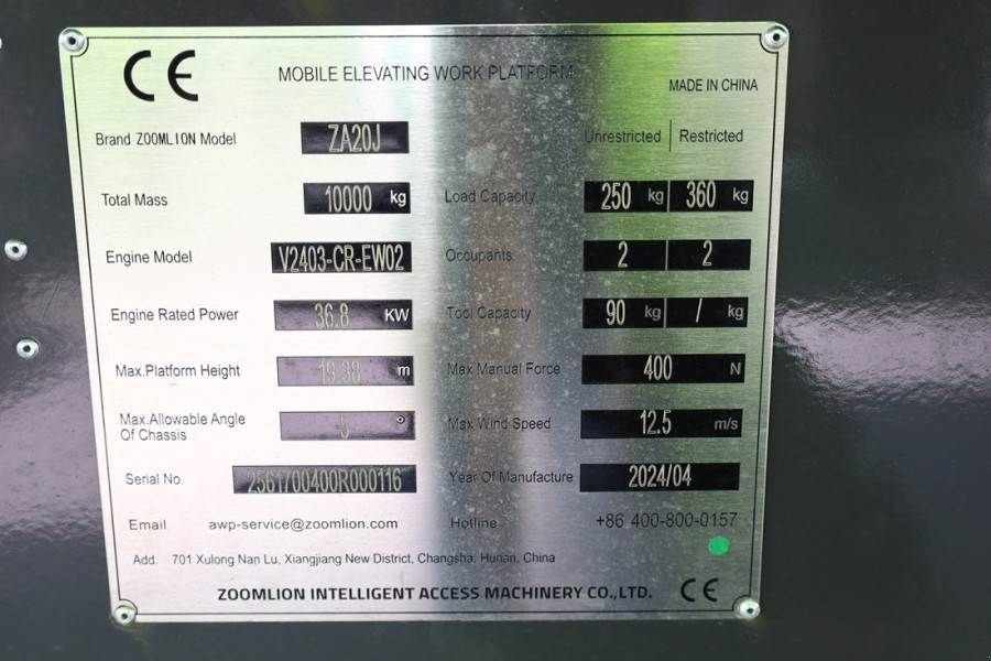 Teleskoparbeitsbühne του τύπου Sonstige Zoomlion ZA20J NEW / UNUSED, Valid Inspection, *Guarantee!, Gebrauchtmaschine σε Groenlo (Φωτογραφία 7)