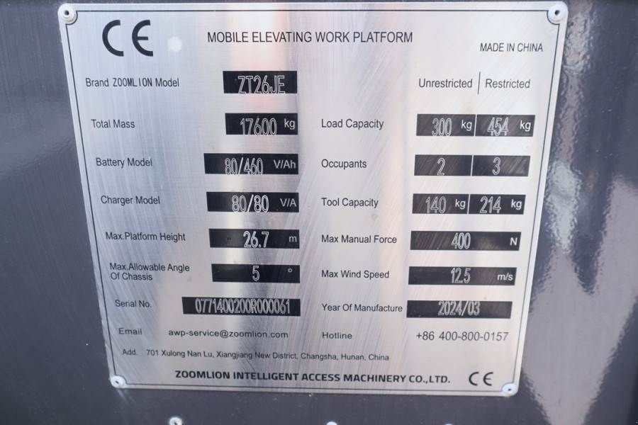 Teleskoparbeitsbühne tipa Sonstige Zoomlion ZT26JE Fully Electric Lithium-Powered, 4x4 Rough T, Gebrauchtmaschine u Groenlo (Slika 7)