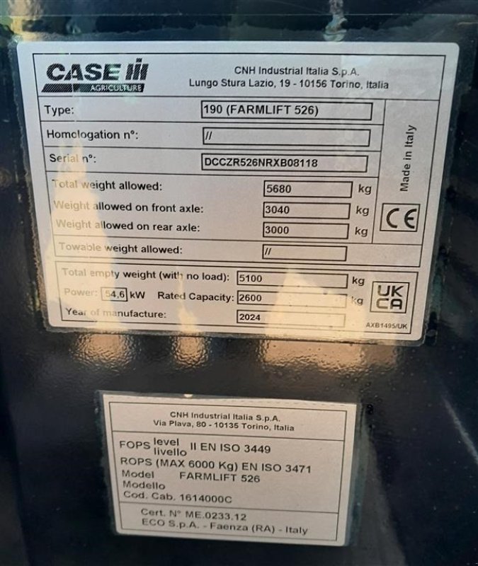 Teleskoplader des Typs Case IH Farmlift 526 med pallegafler, Gebrauchtmaschine in Bredsten (Bild 15)