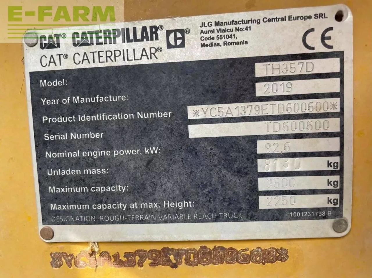 Teleskoplader del tipo Caterpillar th357dag performance, Gebrauchtmaschine en ST CLAIR SUR ELLE (Imagen 11)