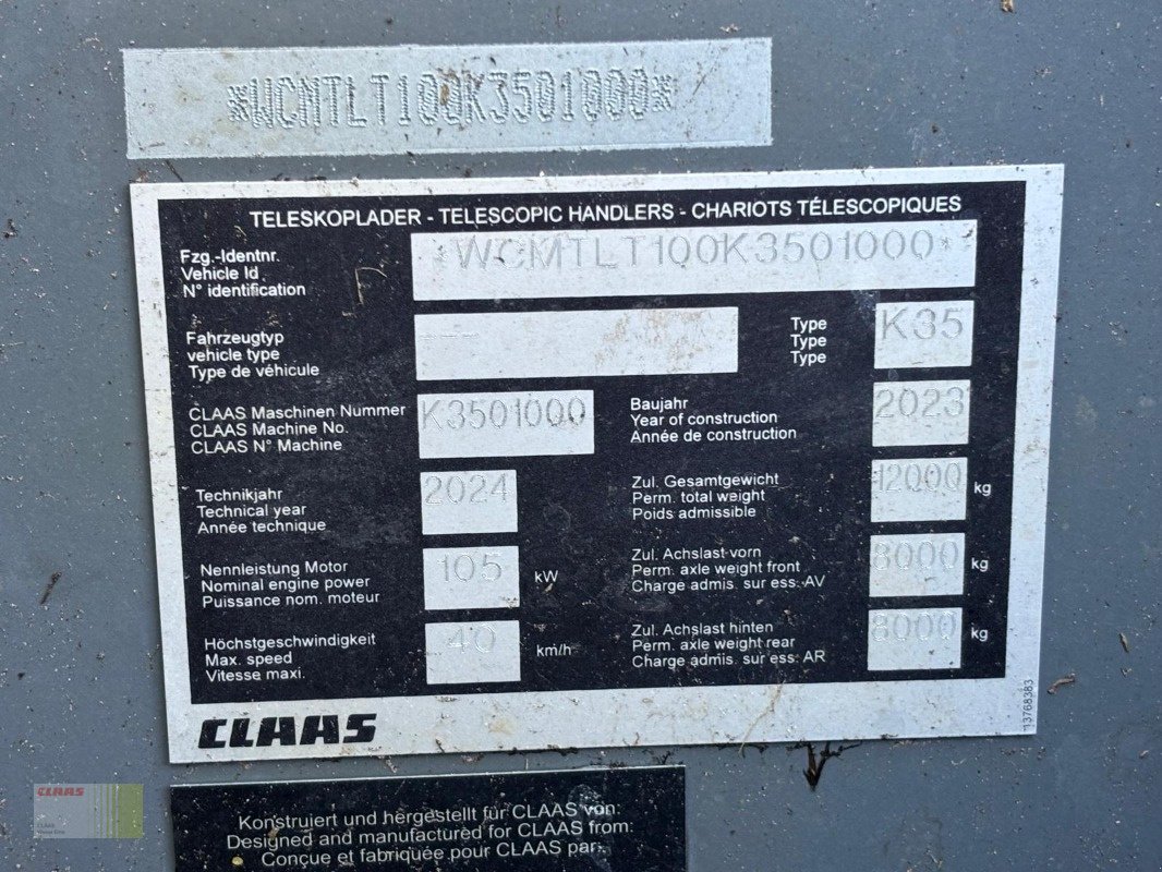 Teleskoplader typu CLAAS SCORPION 746 VARIPOWER Gen. 2, Druckluft, Klima, 40 kmh, 522 h !, Gebrauchtmaschine v Westerstede (Obrázek 14)