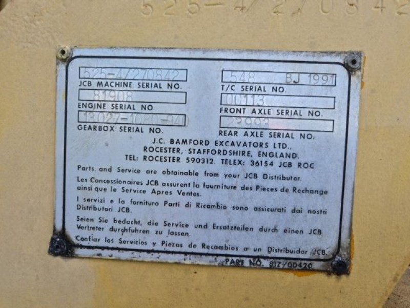 Teleskoplader Türe ait JCB 525-4, Gebrauchtmaschine içinde Hollandscheveld (resim 5)