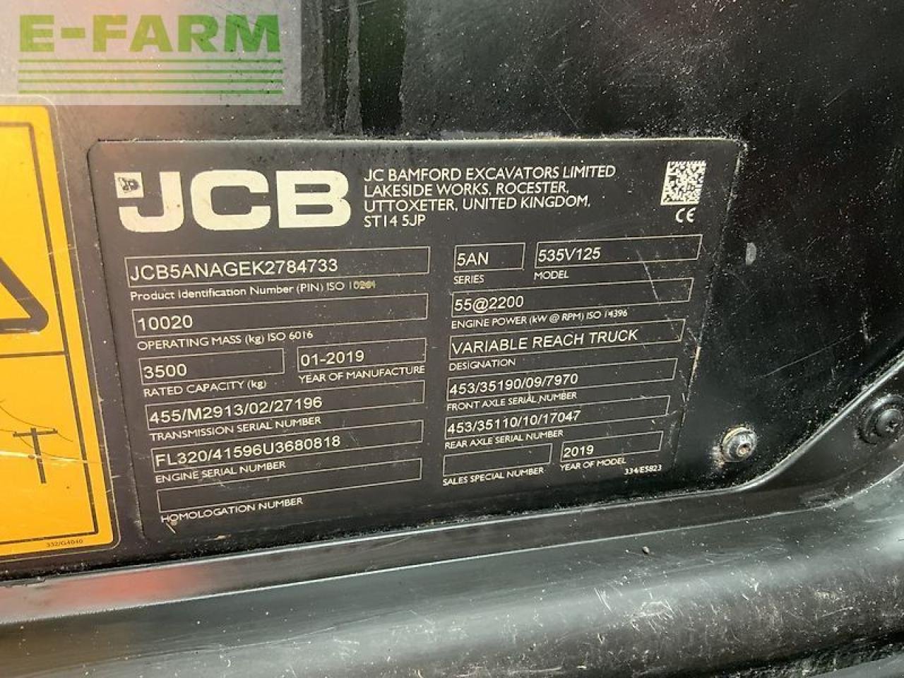 Teleskoplader du type JCB 535-125 hi viz telehandler (st24834), Gebrauchtmaschine en SHAFTESBURY (Photo 14)