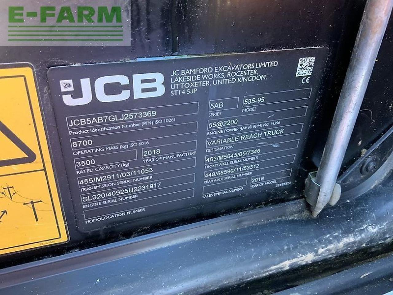 Teleskoplader του τύπου JCB 535-95 telehandler (st24457), Gebrauchtmaschine σε SHAFTESBURY (Φωτογραφία 13)