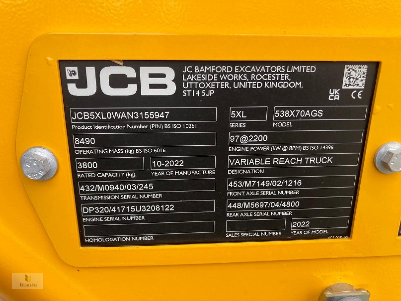 Teleskoplader des Typs JCB 538-70 Agri Super, Neumaschine in Neuhof - Dorfborn (Bild 7)