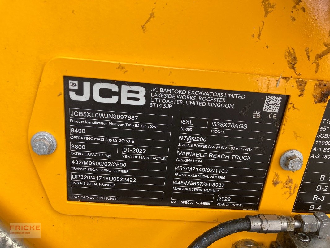 Teleskoplader типа JCB 538-70 Agri Super, Gebrauchtmaschine в Bockel - Gyhum (Фотография 11)