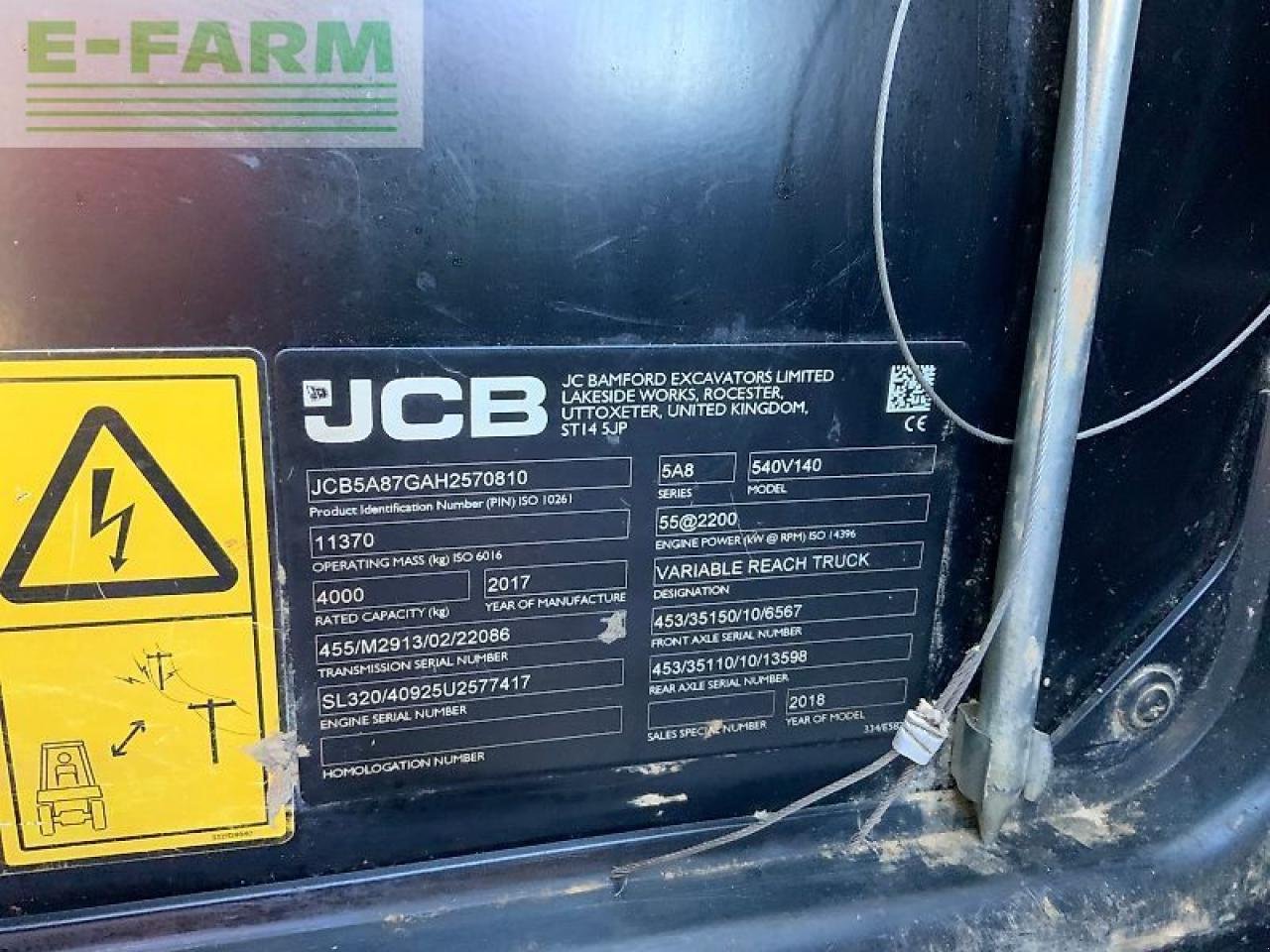 Teleskoplader des Typs JCB 540-140hi viz telehanlder (st24980), Gebrauchtmaschine in SHAFTESBURY (Bild 10)