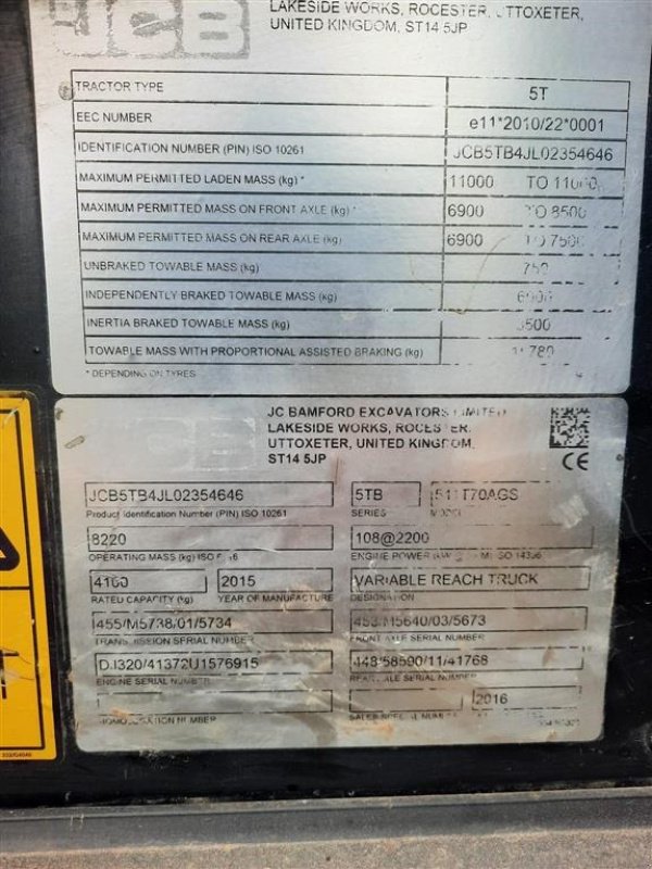 Teleskoplader tip JCB 541-70 AGRI-SUPER Giv et bud!!! Pallegafler, Hitch krog, Aircondition, Central smørring., Gebrauchtmaschine in Kolding (Poză 15)