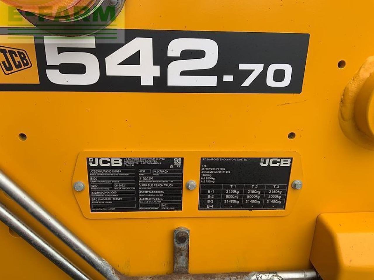 Teleskoplader Türe ait JCB 542-70 agri xtra telehandler (st24069), Gebrauchtmaschine içinde SHAFTESBURY (resim 18)