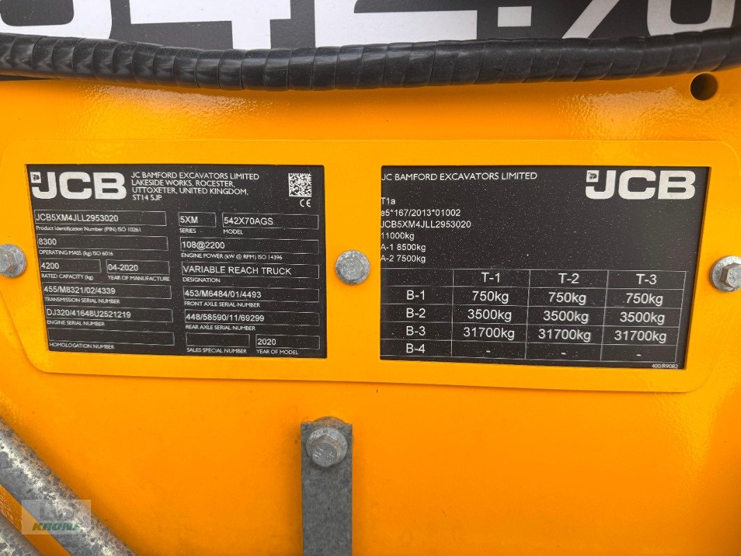 Teleskoplader a típus JCB 542.70, Gebrauchtmaschine ekkor: Barsinghausen OT Groß Munzel (Kép 13)