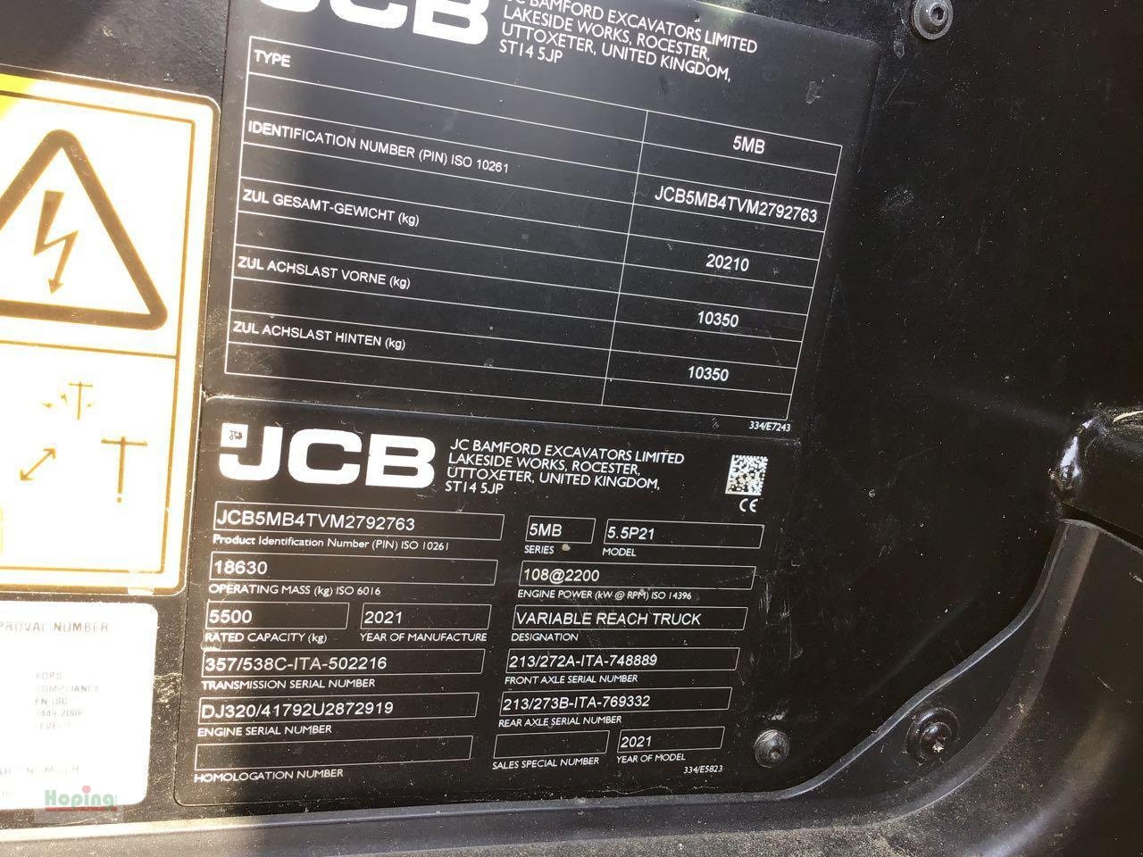 Teleskoplader Türe ait JCB 5.5 P21, Gebrauchtmaschine içinde Bakum (resim 8)