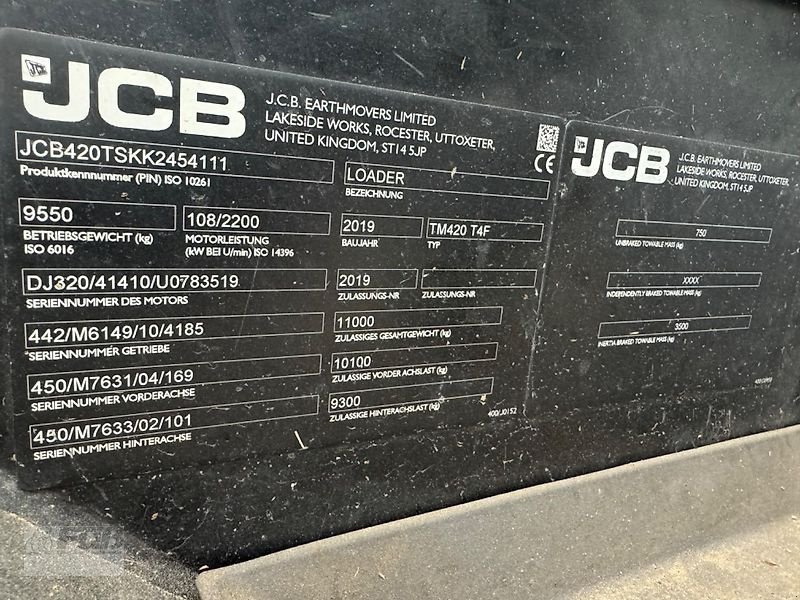 Teleskoplader of the type JCB TM 420, Gebrauchtmaschine in Pfeffenhausen (Picture 12)