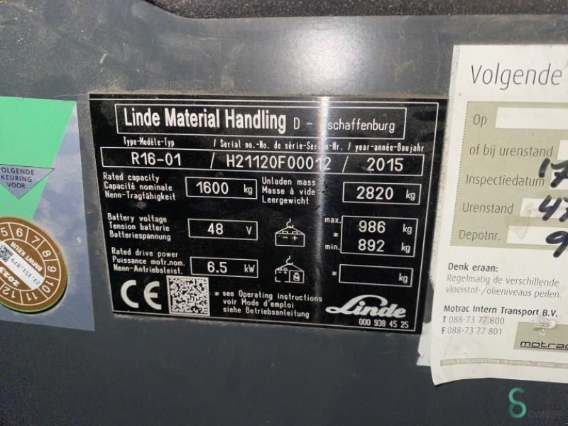 Teleskoplader typu Linde R16, Gebrauchtmaschine v Wijchen (Obrázek 10)