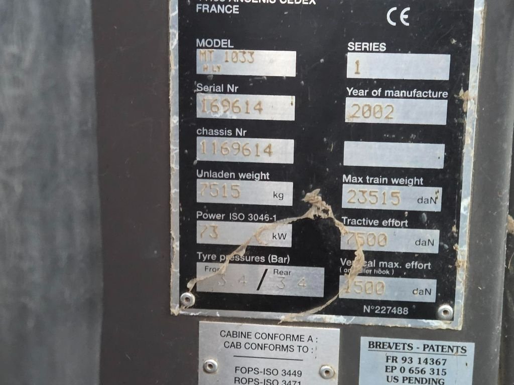 Teleskoplader Türe ait Manitou 1033, Gebrauchtmaschine içinde ATHIS (resim 9)