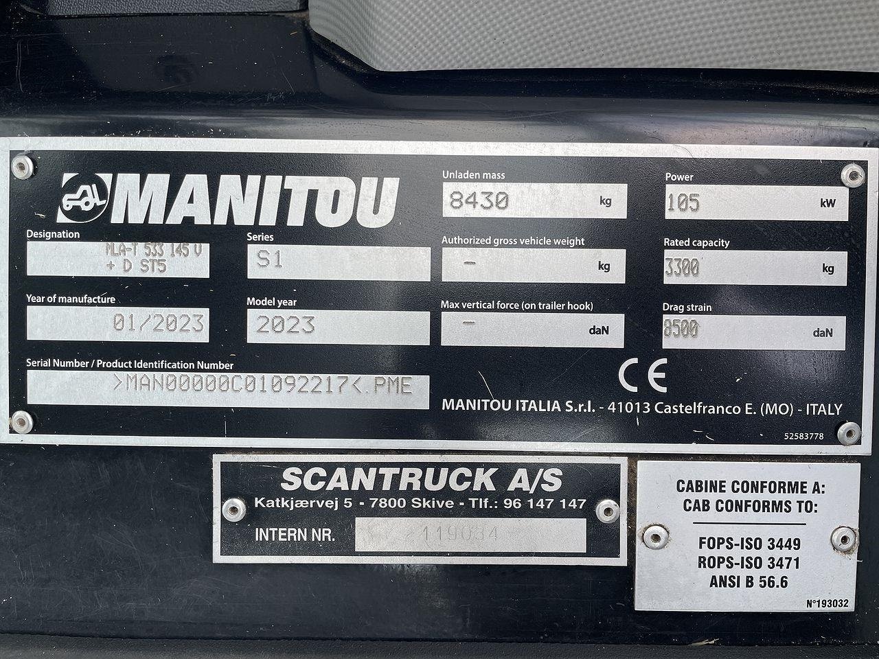 Teleskoplader του τύπου Manitou MLA-T533-145V+ ELITE ST5, Gebrauchtmaschine σε Skive (Φωτογραφία 11)
