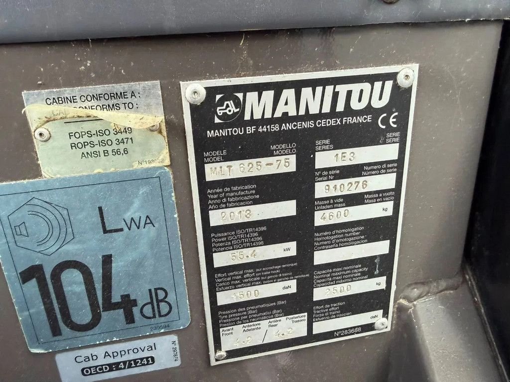 Teleskoplader van het type Manitou mlt 625-75 Verreiker, Gebrauchtmaschine in Lunteren (Foto 8)