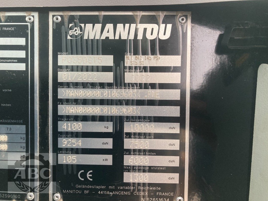 Teleskoplader typu Manitou MLT 841-145 PS+, Gebrauchtmaschine v Cloppenburg (Obrázek 12)