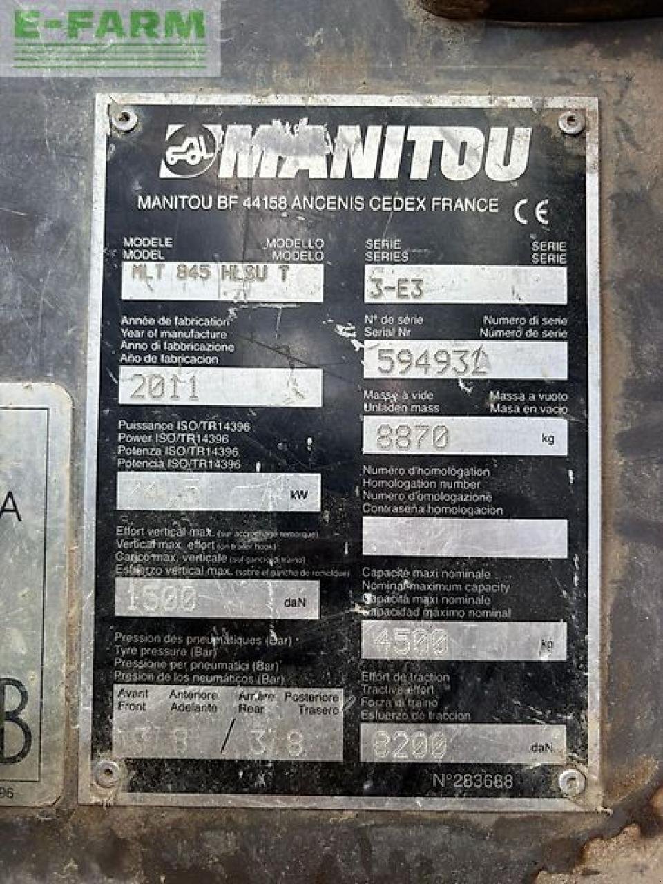 Teleskoplader typu Manitou mlt 845, Gebrauchtmaschine v GROBELNO (Obrázek 13)