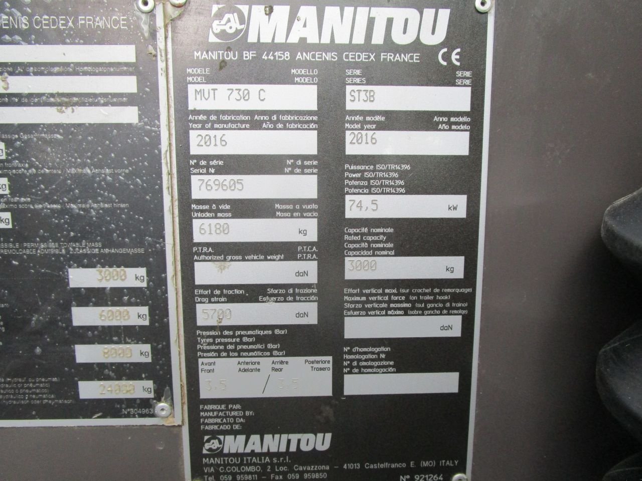 Teleskoplader za tip Manitou mlt mvt 730, Gebrauchtmaschine u Nieuw-Weerdinge (Slika 8)