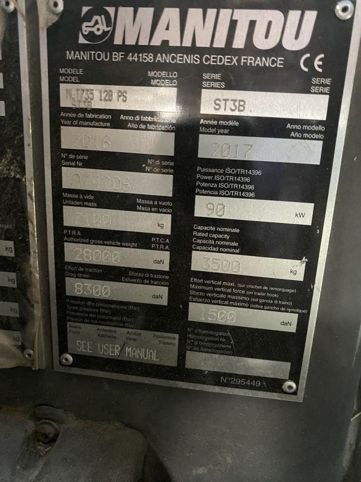 Teleskoplader tip Manitou MLT735-120PS ELITE, Gebrauchtmaschine in Skive (Poză 8)