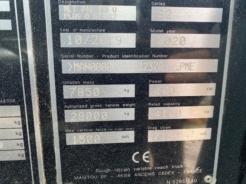 Teleskoplader typu Manitou MLT741-140V+ Elite, Gebrauchtmaschine w MIRECOURT (Zdjęcie 4)
