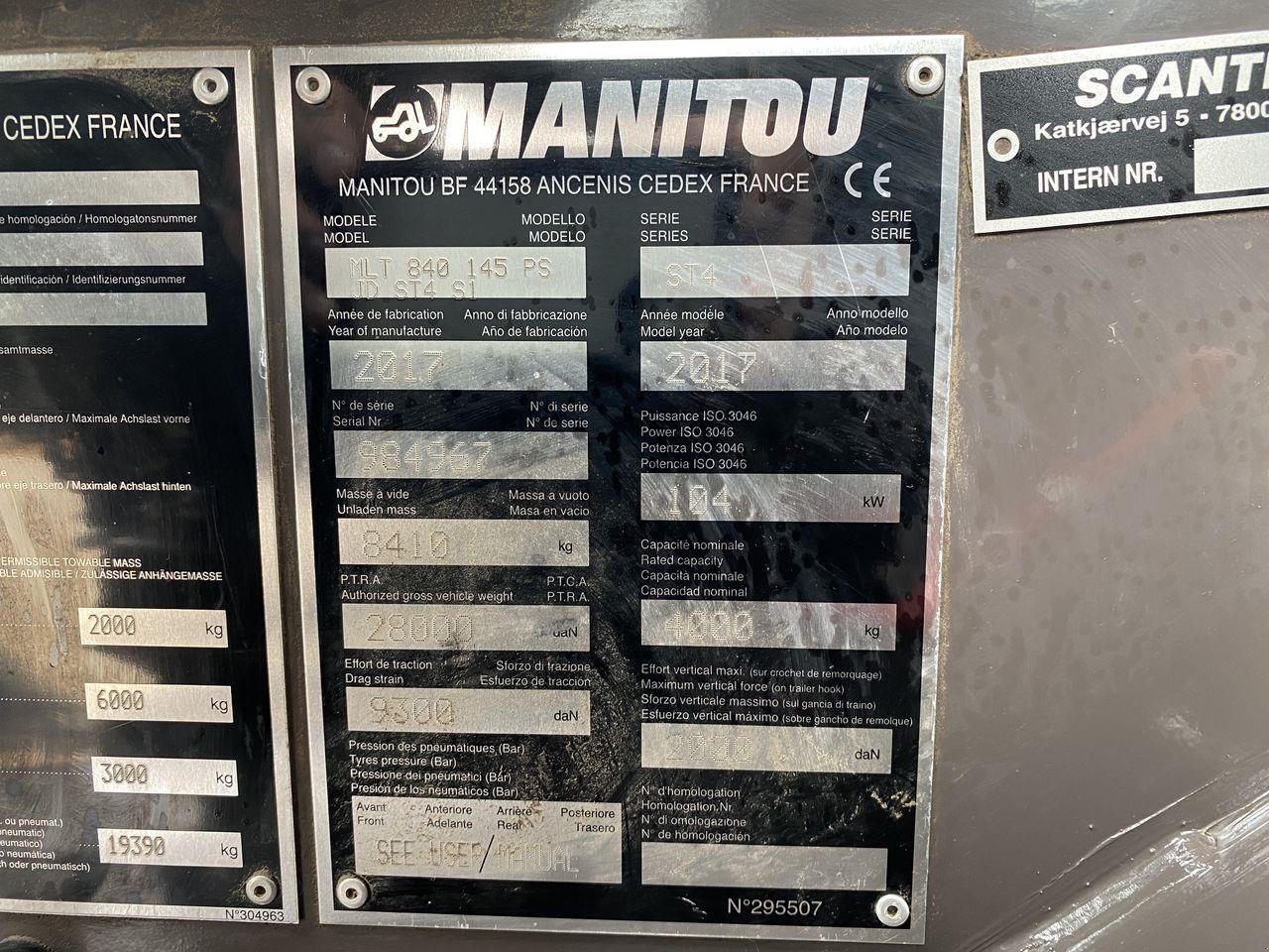 Teleskoplader del tipo Manitou MLT840-145PS ELITE, Gebrauchtmaschine In Skive (Immagine 13)