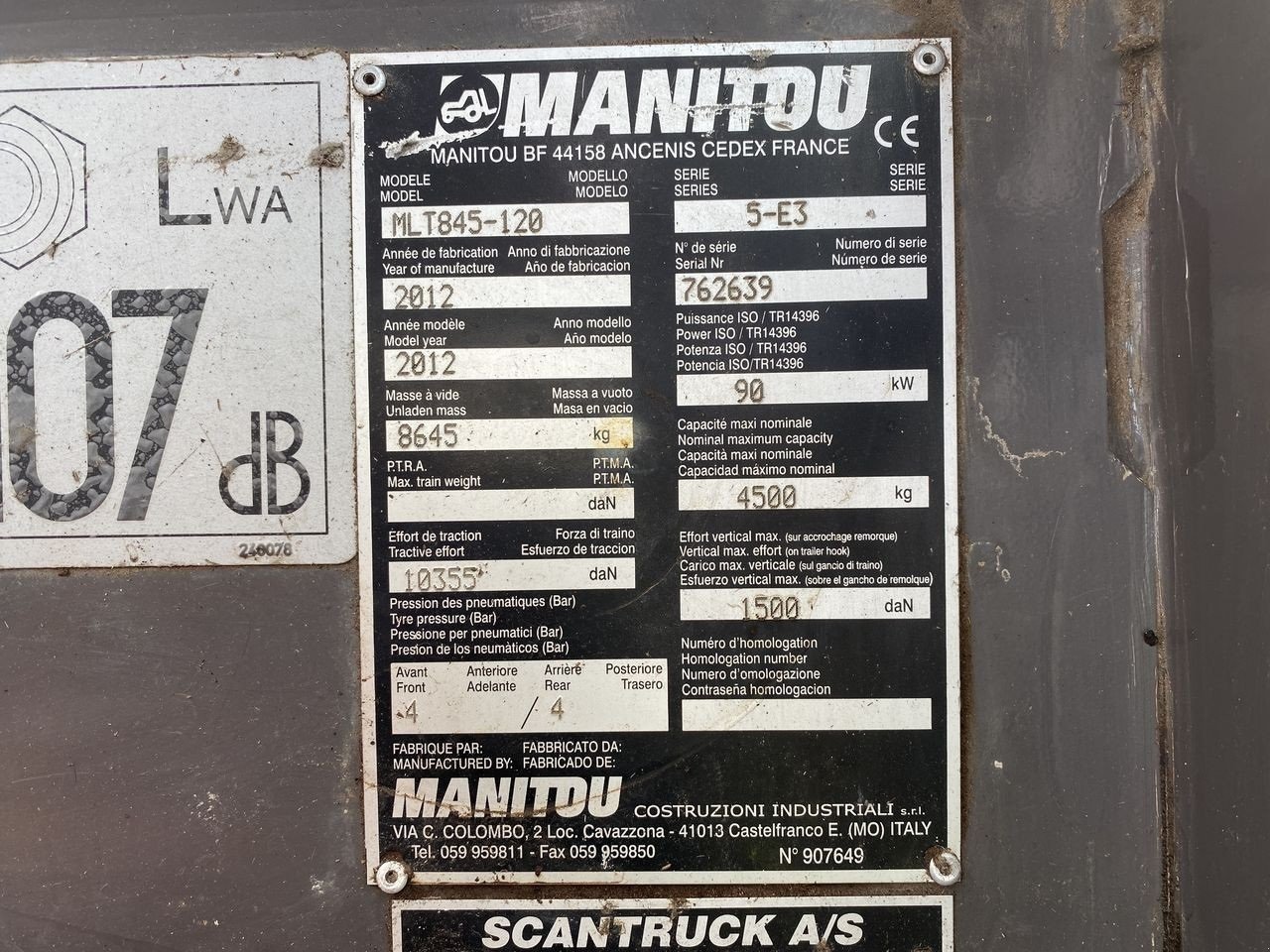 Teleskoplader типа Manitou MLT845-120, Gebrauchtmaschine в Skive (Фотография 12)