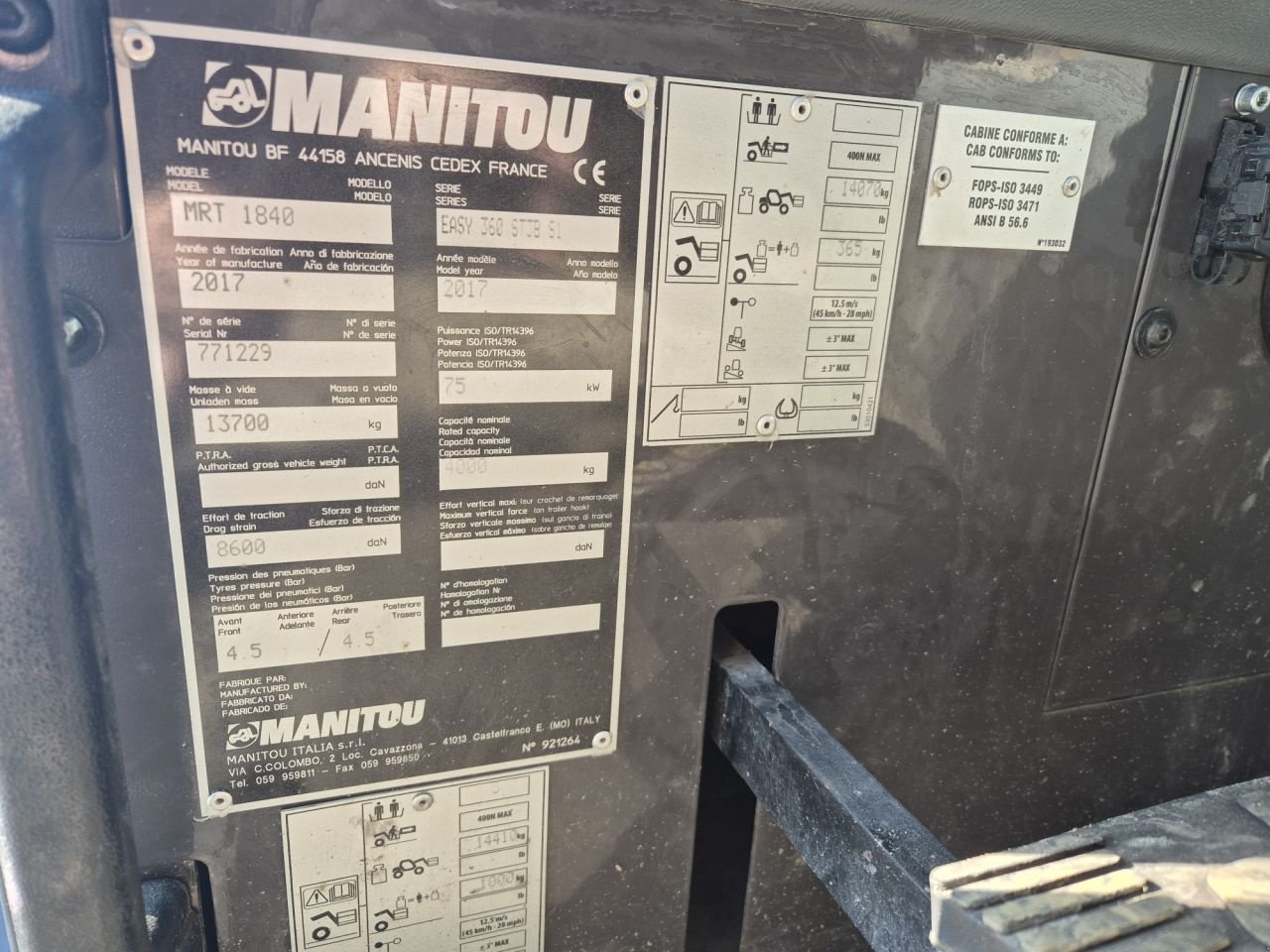 Teleskoplader del tipo Manitou MRT 1840 easy, Gebrauchtmaschine In Lunteren (Immagine 8)
