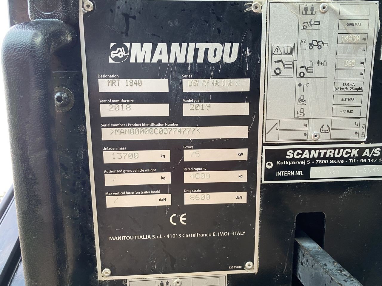 Teleskoplader a típus Manitou MRT1840 EASY ST3B, Gebrauchtmaschine ekkor: Skive (Kép 11)