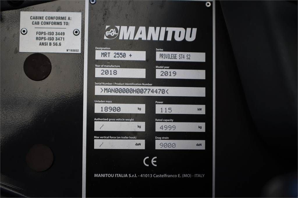 Teleskoplader des Typs Manitou MRT2550 PRIVILEGE PLUS Valid inspection, *Guarante, Gebrauchtmaschine in Groenlo (Bild 7)