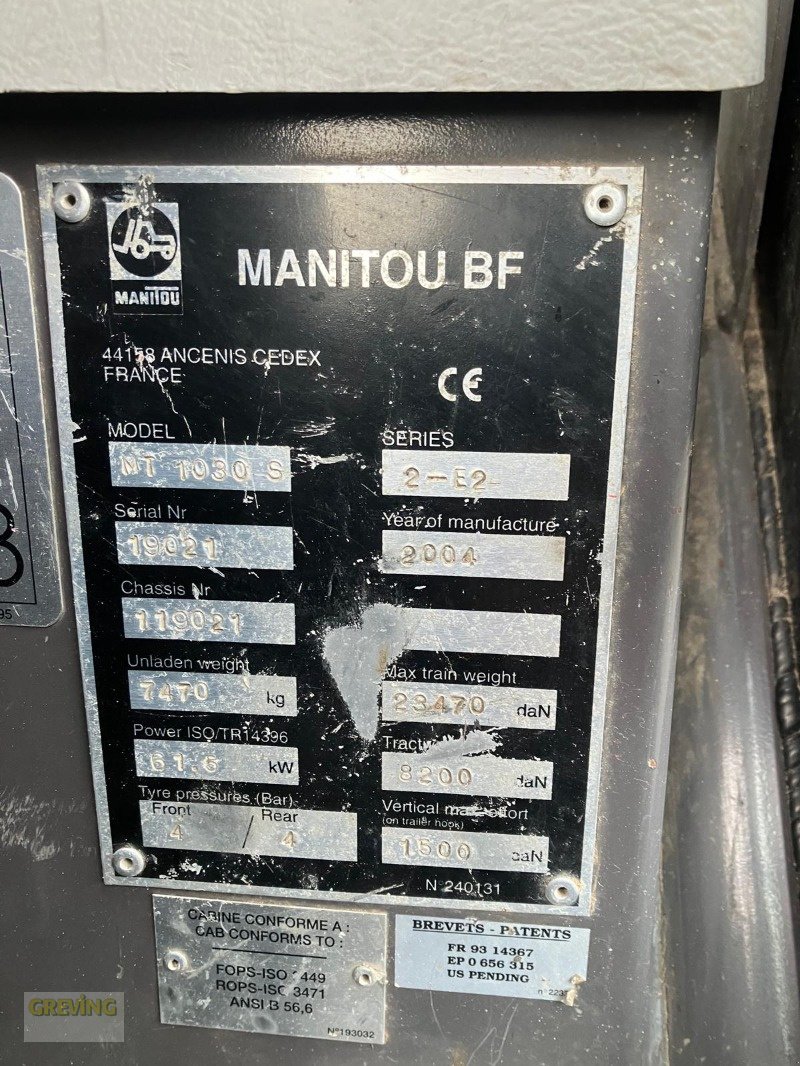 Teleskoplader typu Manitou MT 1030 S, Gebrauchtmaschine w Nottuln (Zdjęcie 11)