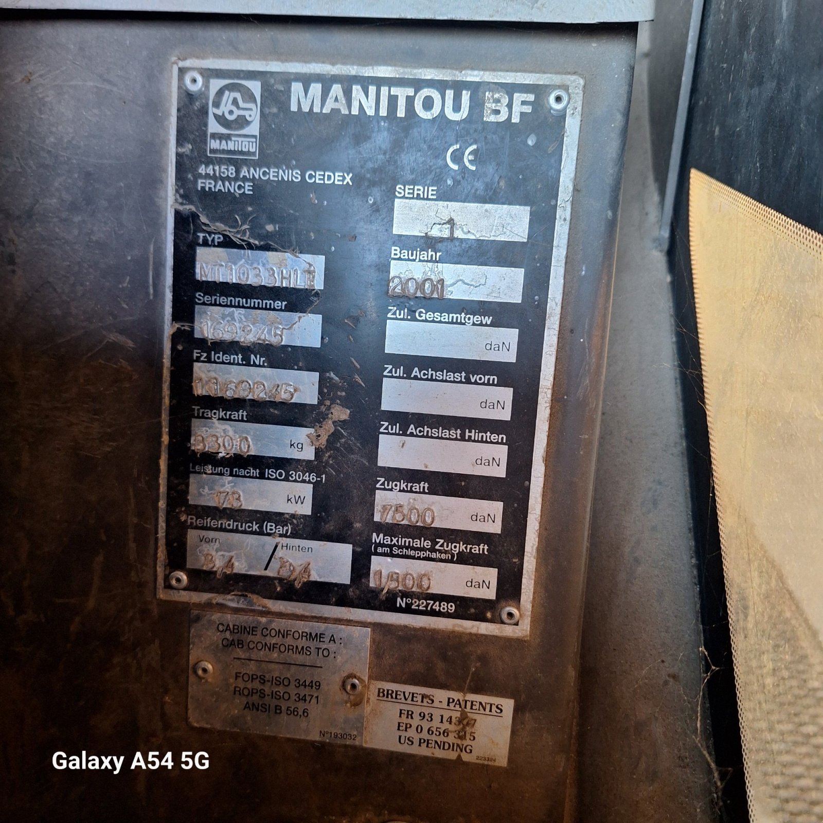 Teleskoplader Türe ait Manitou MT 1033 HLT, Gebrauchtmaschine içinde Wohlde (resim 3)