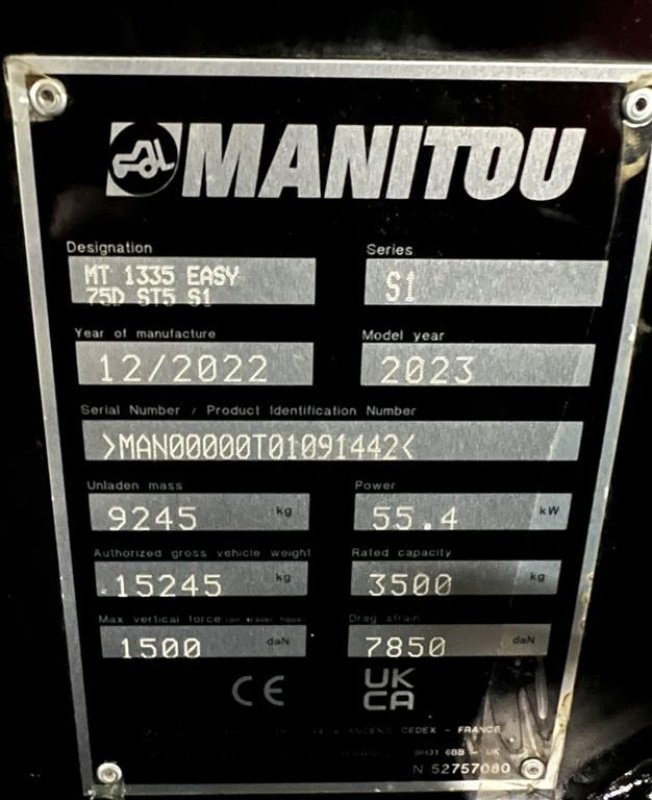 Teleskoplader del tipo Manitou MT1335, Gebrauchtmaschine In Ølen (Immagine 18)