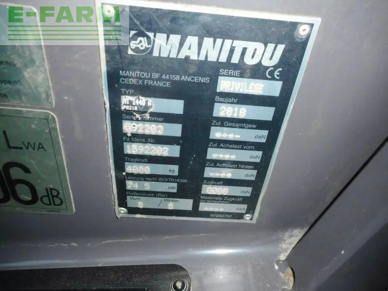 Teleskoplader tip Manitou mt1440 ( 14m 4t ) arbeitskorb + gabel, Gebrauchtmaschine in ST. NIKOLAI/DR. (Poză 11)