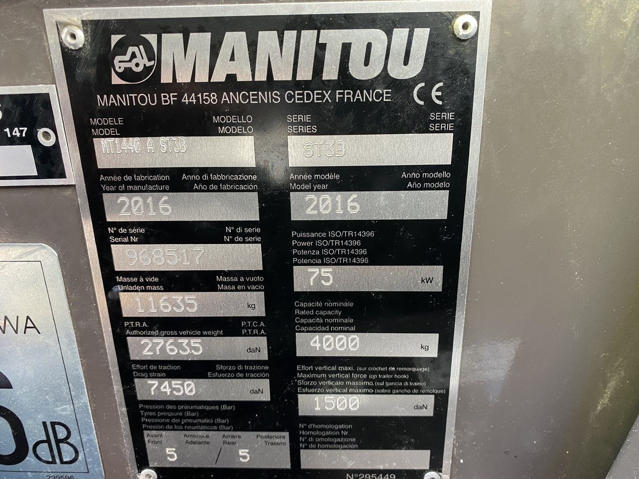 Teleskoplader of the type Manitou MT1440A ST3B, Gebrauchtmaschine in Skive (Picture 11)