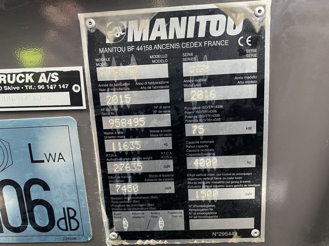 Teleskoplader типа Manitou MT1440A ST3B, Gebrauchtmaschine в Skive (Фотография 11)