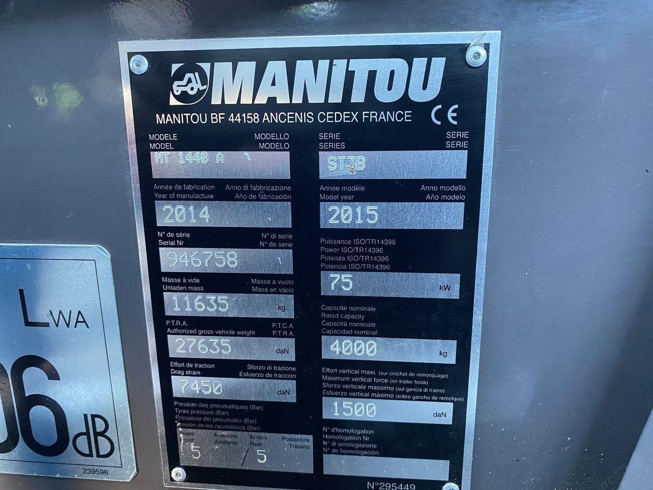 Teleskoplader του τύπου Manitou MT1440A ST3B, Gebrauchtmaschine σε Skive (Φωτογραφία 11)